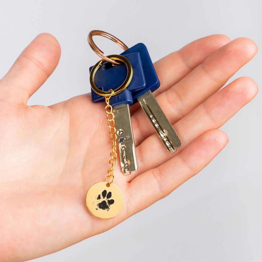 Custom Pawprint Keychain