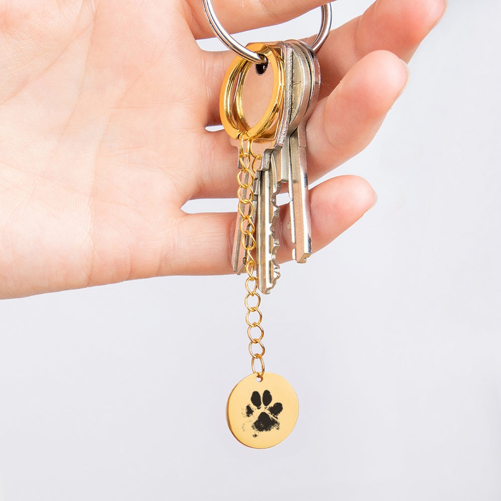 Custom Pawprint Keychain