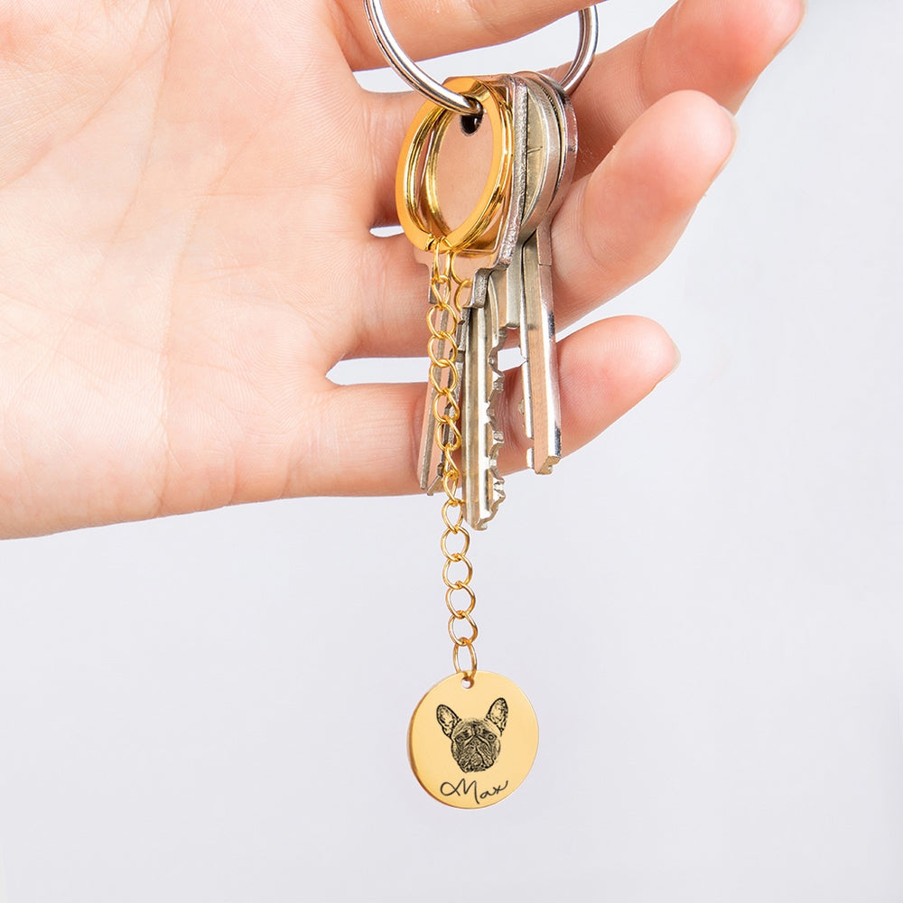 Custom Pet Portrait Keychain